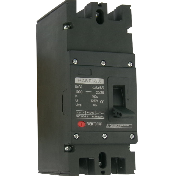 FGM6DC-2PL-800 700A, 2 Pole DC Moulded Case Circuit Breaker (MCCB) Fixed Type 20kA 700 Amp, 1500VDC FGM6DC-2PL-800 700A, 2 Pole DC Moulded Case Circuit Breaker (MCCB) Fixed Type 20kA 700 Amp, 1500VDC